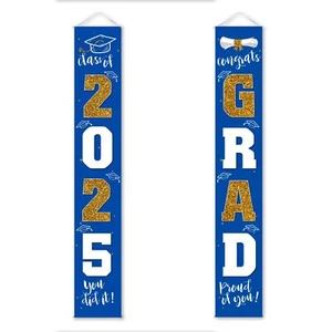 Graduation Decorations 2023 Banner Porch Sign Blue Gold for Class of 2023 Gra... - Picture 1 of 7