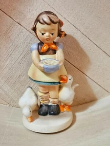 Vintage Napco SH1D ~ “I’m Hungry”~ Signed ~ Girl Feeding a Goose 5" Tall - Picture 1 of 5