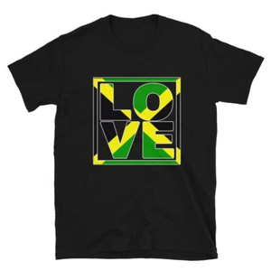 Jamaican Flag Shirt Jamaican T Shirt Caribbean Shirt Short-Sleeve Unisex T-Shirt - Picture 1 of 4
