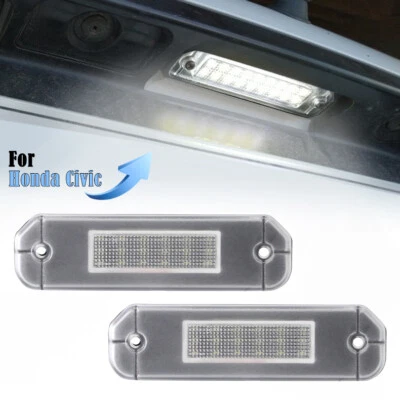 For 1993-1997 Honda Civic Del Sol Trunk Full LED License Plate Lights Lamp White - Image 1 of 4