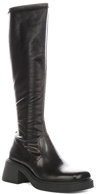 Botas para mujer Vagabond Dorah altas media pantorrilla cremallera punta cuadrada en negro EE. UU. 6-11 Foto 1 de 4