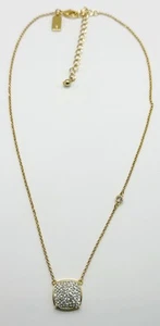 "Collar Kate Spade cristal pavé cuadrado colgante tono dorado 16-19""" - Imagen 1 de 6