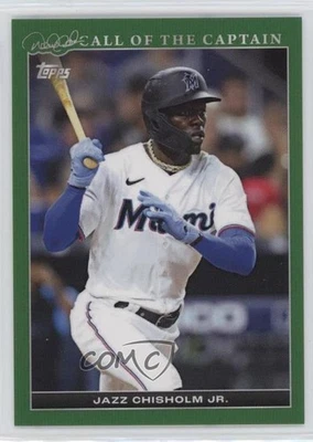 2022 Topps Derek Jeter Call of the Captain Green /75 Jazz Chisholm Jr #13 - Image 1 of 2