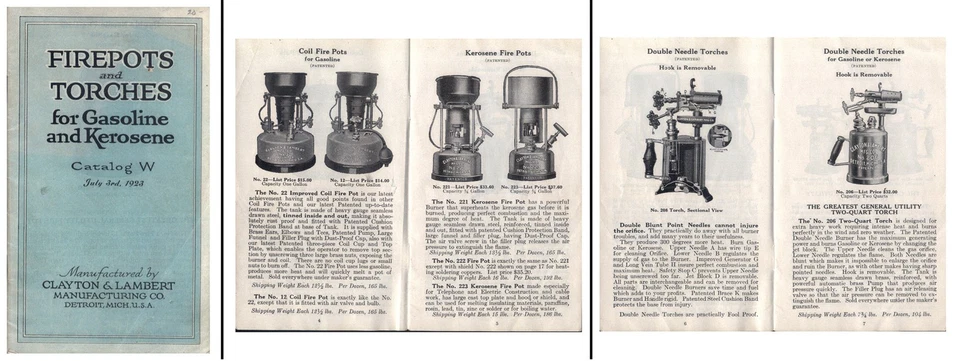 Orig. 24 Pg. Catálogo Clayton & Lambert 1923 de fogones/sopladores-mjdtoolparts Foto 1 de 1