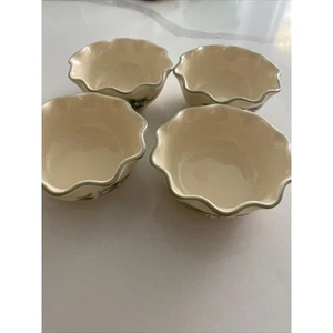 Set Of 4 Vintage Pfaltzgraff Garden Party Dessert Bowl Scalloped Bowl - Picture 1 of 9