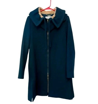 Chloe Blue Collar Stud Coat Wool Black/blue Women’s Size 36 US 6(S) - Image 1 of 4