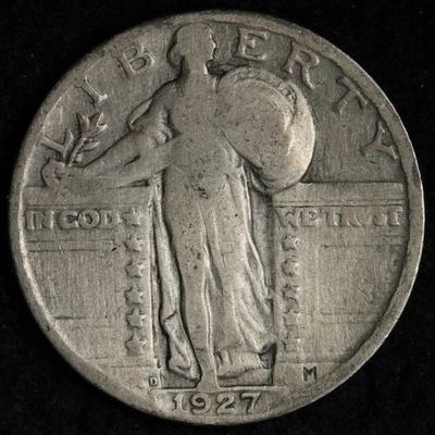 1927-D Standing Liberty Silver Quarter FINE E258 IGCE - Image 1 of 2