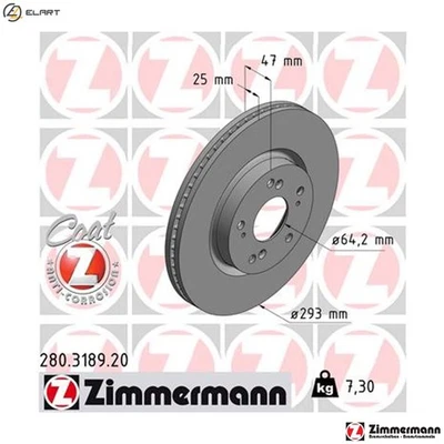 2x BRAKE DISC 280.3189.20 FOR HONDA CIVIC/IX/Tourer N22B4 2.2L R18Z4 1.8L 4cyl - Image 1 of 4