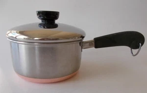 1 QT Revere Ware SS Saucepan Copper Clad Bottom with Lid Clinton, Ill - Picture 1 of 5