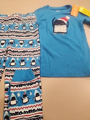 Nuevo con etiquetas Pijama Gymboree Niños Talla 7 Invierno/Navidad Azul Pingüinos 2 Piezas  Foto 1 de 4