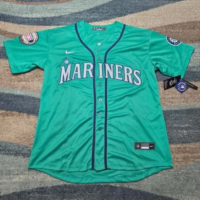 Camiseta deportiva Ichiro Suzuki Mariners #51 Nike Throwback verde azulado nueva con etiquetas talla CL para adultos Foto 1 de 4