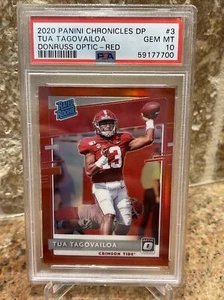 2020 OPTIC RATED ROOKIE TUA TAGOVAILOA RED PRIZM Holo PSA 10 - Picture 1 of 3