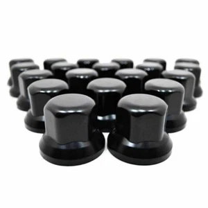 60x Black 32mm Wheel Nut Cover Plastic Caps Bolt Fit Truck Lorry Trailer Bus LKW - Picture 1 of 4