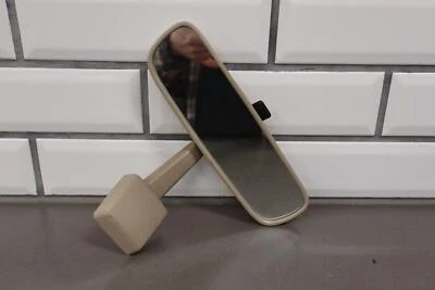 96-98 Lexus LX450 Interior Rearview Mirror Manual Dimming Beige Frame - Image 1 of 4