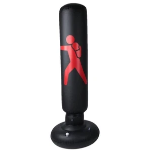 160cm Inflatable Punching Bag for Adults & Kids - PVC, Black Tumbler Hit Sandbag - Picture 1 of 10