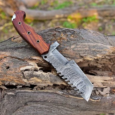 FULL TANG CUSTOM HANDMADE DAMASCUS STEEL HUNTING TRACKER KNIFE SURVIVAL OUTDOOR - Image 1 of 4