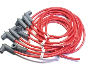 SBS BBC CHEVY SPARK PLUG LEADS IGNITION LEADS 8.5MM 90 DEGREE Red Male leads - Foto 1 di 7
