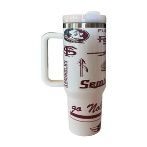 Maßgefertigter 40 Unzen Edelstahl Becher ~ FSU ~ College Football ~ Seminolen ~ Florida - Bild 1 von 3