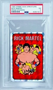 Pegatina prisma de lucha libre WMMC AWA 1985 Rick Martel PSA 5 POP 2 rara - Imagen 1 de 2