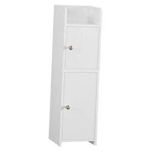 Bathroom Cabinet, Small Corner Cabinet with 2 Doors and Adjustable Shelf, White - Picture 1 of 8