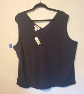 Talbots Woman Size 3X Black V-Neck Stretch Career Tank Sleveless Top - Picture 1 of 8