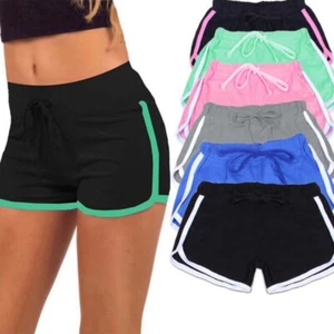 Women Yoga Shorts Running Gym Pants Sports Workout Beach Mid Waist Shorts S-4XL - Picture 1 of 42