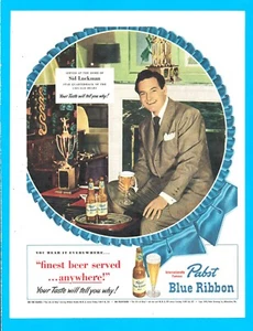 1949 Sid Luckman Chicago Bears football PRINT AD Pabst Blue Ribbon Beer - Picture 1 of 3