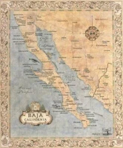 Antik Stil Karte von Baja California - Bild 1 von 1