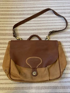 McGuire Nicholas Two Tone Leather Messenger Bag VGUC - Picture 1 of 24