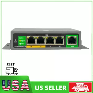 Ultrapoe 4 port Gigabit PoE Switch 65W Unmanaged Ethernet Switch 803.af/at - Picture 1 of 6