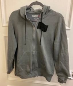 Reebok Women's Crossfit Forging Elite Fitness Gray Full Zip Hoodie Sz L - Read!