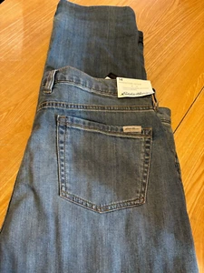 Eddie Bauer Women’s Size 14 Boyfriend Flannel Lined Blue Jean Mid Rise NWT - Picture 1 of 6