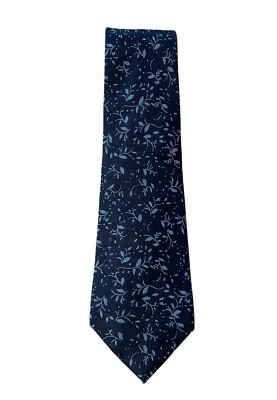 Corbata Harrods Azul Floral 100% Seda Diseñador Negocios Clásico Formal Foto 1 de 4