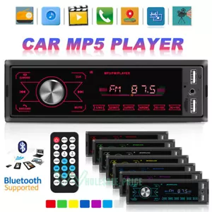 Car Truck Audio Video 1 DIN In Dash Bluetooth Radio Stereo MP3 Player USB/AUX/SD - Picture 1 of 21
