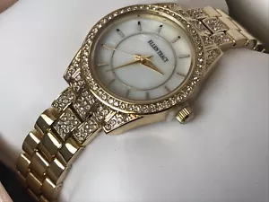 Ellen Tracy Quartz Gold Color with Crystal Ladies Watch ET5384GD - Picture 1 of 7