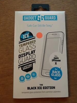 GADGET GUARD Black Ice Back Tempered GLASS Protector for Apple iPhone X - Image 1 of 2