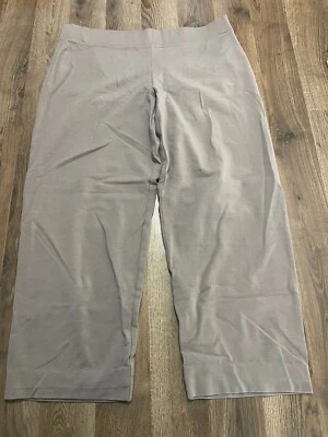 Calça Eileen Fisher, Feminina Tamanho Grande, Marrom, Puxador, Perna Reta, Tornozelo - Imagem 1 de 4