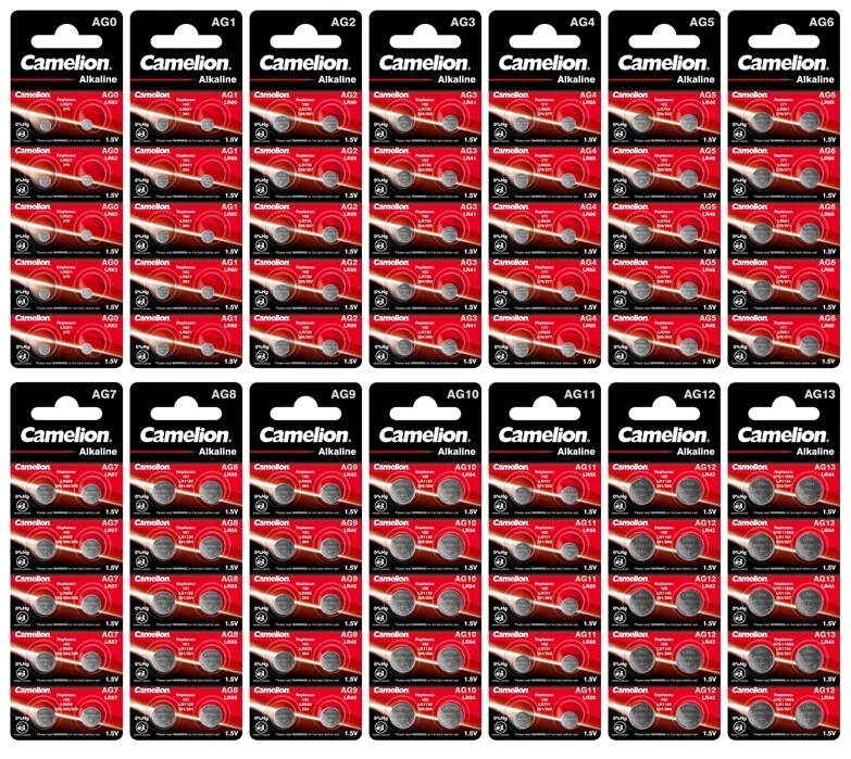 Knopfzellen Uhren-Batterien der Serie AG0...AG13 Camelion Alkaline 10er-Blister - Bild 1 von 1