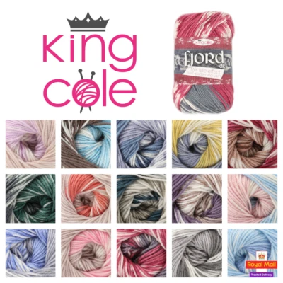 King Cole Fjord DK 100g Knitting Crochet Yarn Wool Fair Isle Antipilling Pattern