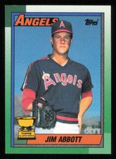1990 Topps #NNO Jim Abbott Baseball Card - - Near Mint or Better