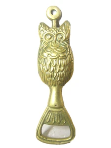 Vintage hand made owl shaped brass bottle opener - Picture 1 of 10