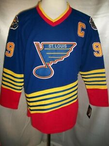 Wayne Gretzky St. Louis Blues Blue & Red "1995-1998 Throwback" CCM NHL Jersey