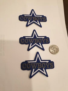 (3) Dallas Cowboys Vintage bestickt Bügelbild PATCH LOT Patches 3"x 2,25"  - Bild 1 von 1