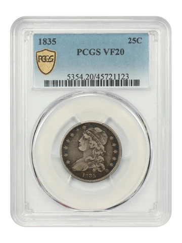1835 25c PCGS VF20 Cover