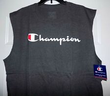 Men's CHAMPION LOGO GRAPHIC Gray Grey Sleeveless MUSCLE Tee T Shirt Sz 2XL