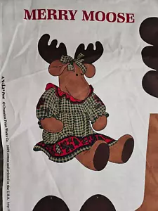 Panel de tela VIP Cranston Merry Moose a cuadros relleno corte alce y costura - Imagen 1 de 3