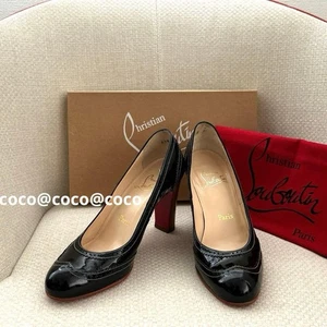 Christian Louboutin Patent Leather Heel Pumps Size:37/JP:23.5 Black 131646K Auth - Picture 1 of 8