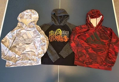 Lote de 3 Sudaderas con Capucha Niños M 10/12 Adidas y Star Wars Gris Negro Rojo Foto 1 de 4