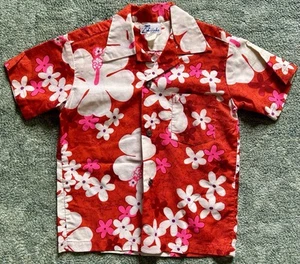 Camisa hawaiana vintage con flores Likekeke para niños - Hecha en Hawai - Talla 8 - Imagen 1 de 3