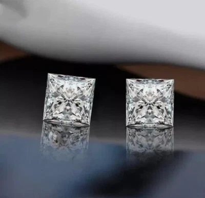 Pair Loose CVD Diamond 1.40 Ct Lab Grown Square IF Clarity 5 x 5 mm Certified - Image 1 of 4